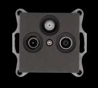 Jasmart Розетка TV+FM+SAT Φ9.5mm проходная с накладкой, цвет Мокко G6207Z фото