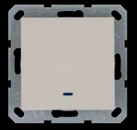 Jasmart Выключатель одноклавишный проходной со светодиодом 10A 250V~ с накладкой, цвет Тауп G3012NT фото