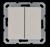 Jasmart Выключатель двухклавишный для штор 10A 250V~ с накладкой, цвет Тауп G3028T фото