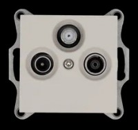 Jasmart Розетка TV+FM+SAT Φ9.5mm оконечная с накладкой, цвет Тауп G6206T фото