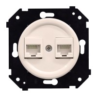 BIRONI Шедель Бриз Песочное золото матовый Розетка 2-ая RJ45 механизм + накладка (скрытый монтаж) B3-302-24M фото