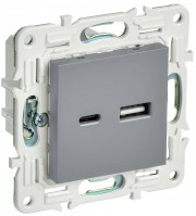 IEK SKANDY Серый Розетка USB A+C 3,1А SK-R14Gr SK-U22-D31-K03 фото