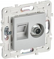 IEK SKANDY Серебряный Розетка двойная TV+RJ45 кат.5E SK-A14S SK-AK20-1-K23 фото