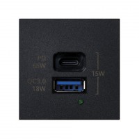 Simon Connect Графит Зарядное устройство USB A+C 65W, 230В~ K45 K126H-14 фото