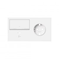 Simon 100 Белый матовый Кит 2 поста, фронт. Накладка на 1 роз.Schuko (лев) + 1 з/у USB C + 1 клав.светорег-ра, белый матовый 10020257-230 фото