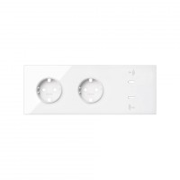 Simon 100 Белый глянец Кит 3 поста, фронт. Накладка на 2 роз.Schuko + 2 з/у USB C 10020336-130 фото