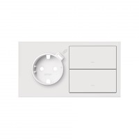 Simon 100 Белый матовый Кит 2 поста, фронт. Накладка на 1 роз.Schuko с з/у USB C + 2 клав.выкл-лей, белый матовый 10020249-230 фото