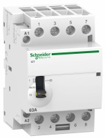 Schneider Electric Acti 9 iCT63A Контактор модульный с ручным управлением 4НО 220/240В АС A9C21864 фото