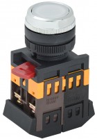 IEK Кнопка ABLFS-22 белый d22мм неон/240В 1з+1р BBT30-ABLFS-K01 фото