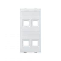 Simon Connect Белый Адаптер 4 местн. для RJ45 AMP, BRAND REX, RIT, CIMABOX, Cima-модуль 52x108 м S076C-9 фото