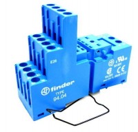 Finder Розетка с винтовыми клеммами (с зажимной клетью) для реле 55.32, 55.34, таймера 85.02, 85.04 синий цвет 9404SMA фото