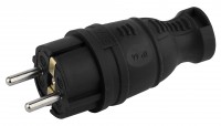 ЭРА V8-B-IP44 Черный Вилка каучуковая з/з прямая 16A IP44 Б0044540 фото