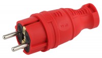 ЭРА V8-RED-IP44 Красный Вилка каучуковая з/з прямая 16A IP44 Б0044547 фото
