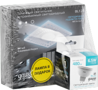 Gauss Набор Cветильник BL128 3W + Лампа MR16 6,5W 480lm 4100K GU5.3 LED BL128P фото