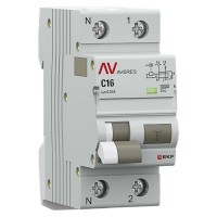 Автоматический выключатель дифференциального тока DVA-6 1P+N 16А (C) 10мА (AC) 6кА EKF AVERES rcbo6-1pn-16C-10-ac-av фото