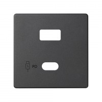 Simon S82 Накладка для зарядного устройства USB A+C цвета графит 8201296-038 фото