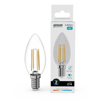 Лампа Gauss Filament Elementary Свеча 8W 540lm 4100К Е14 LED 1/10/100 32128 фото