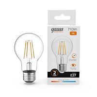 Лампа Gauss Filament Elementary А60 9W 710lm 2700К Е27 LED 1/10/50 22219 фото