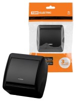 TDM Выключатель 1-кл. открытой установки с подсветкой IP44 10А графит 
