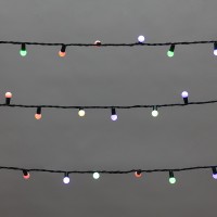 Гирлянда Мультишарики 20м, 200LED, диаметр 15мм, IP44, зеленый провод, свечение мульти (RG/RB), мигание, 230В NEON-NIGHT 303-609 фото