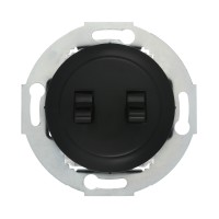 Ecoplast LK Vintage Переключатель 2-рычажковый, c двух мест (схема 5) 16 A, 250 B (черный) 882408-1 фото