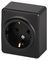 Розетка ЭРА Эксперт 11-2203-05 2P+E Schuko IP20 16A-250В ОУ антрацит Б0063008 фото