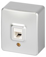 Розетка ЭРА Эксперт 11-3203-03 информационная RJ45, IP20, ОУ, алюминий Б0063009 фото