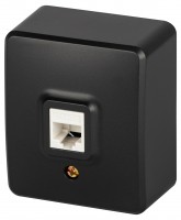 Розетка ЭРА Эксперт 11-3203-05 информационная RJ45, IP20, ОУ, антрацит Б0062988 фото