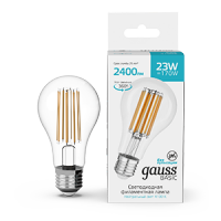 Лампа Gauss Basic Filament А70 23W 2400lm 4100К Е27 LED 1/10/40 40712232 фото