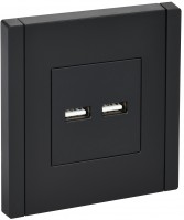 IEK FORTE&PIANO Черный Розетка USB A+A 3,1А FP149 FP-U21-D31-K02 фото