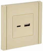 IEK FORTE&PIANO Ваниль Розетка USB A+C 18Вт FP451 FP-U22-018-K10 фото