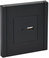 IEK FORTE&PIANO Черный Розетка USB A+C 18Вт FP151 FP-U22-018-K02 фото