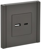 IEK FORTE&PIANO Серый Розетка USB A+C 18Вт FP351 FP-U22-018-K03 фото
