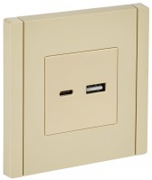 IEK FORTE&PIANO Ваниль Розетка USB A+C 3,1А FP450 FP-U22-D31-K10 фото
