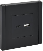 IEK FORTE&PIANO Черный Розетка USB A+C 3,1А FP150 FP-U22-D31-K02 фото