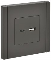 IEK FORTE&PIANO Серый Розетка USB A+C 3,1А FP350 FP-U22-D31-K03 фото