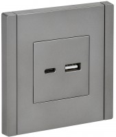IEK FORTE&PIANO Сталь Розетка USB A+C 3,1А FP550 FP-U22-D31-K46 фото