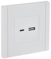 IEK FORTE&PIANO Белый Розетка USB A+C 3,1А FP250 FP-U22-D31-K01 фото