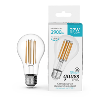 Лампа Gauss Basic Filament А70 27W 2900lm 4100К Е27 LED 1/10/40 40712272 фото