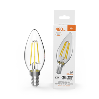 Лампа Gauss Basic Filament Свеча 4W 480lm 3000K E14 LED 1/10/50 50312142 фото