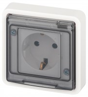 ЭРА 11-2522-01 Розетка Эксперт 2P+E IP55, шторки, 16A-250В, СУ, белый Б0063281 фото