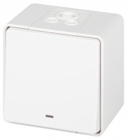Выключатель ЭРА Эксперт 11-1502-01 с подсветкой IP55, 10АХ-250В, ОУ, белый Б0063305 фото
