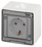 Розетка ЭРА Эксперт 11-2502-01 2P+E IP55, шторки, 16A-250В, ОУ, белый Б0063280 фото