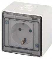 Розетка ЭРА Эксперт 11-2501-01 2P+E IP55, 16A-250В, ОУ, белый Б0063294 фото