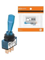 TDM Выключатель-тумблер ASW-13D 1P 12В AC/DC 20А (3c) ON-OFF с фиксацией с синей LED подсветкой SQ0747-0283 фото