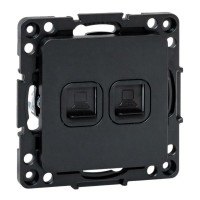Стокгольм Механизм Розетки RJ-45 2-местной черный EKF EZK02-035-10 фото