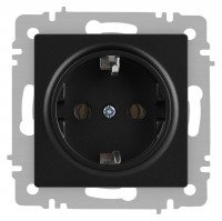 Розетка Intro Accent 6-202-05 2P+E Schuko, 16А-250В, IP20, СУ, антрацит Б0063693 фото