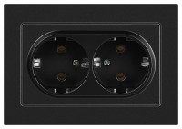 Розетка Intro Accent 6-205-05 2X2P+E Schuko, 16А-250В, IP20, СУ, AL/CU, антрацит Б0063494 фото