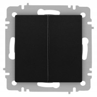 Intro Выключатель Accent 6-104-05 двойной, 10А-250В, IP20, СУ, AL/CU, антрацит Б0063488 фото