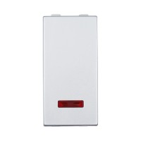 Ecoplast LK45 Выключатель с индикатором 45х22,5мм (схема 1L) 16 A, 250 B (серебристый металлик) 850303-1 фото